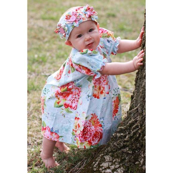 NEW LE ZA ME sophia bishop dress in spring bouquets - Picture 3 of 3